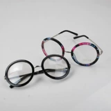 Retro Black Frame Myopia Big Frame Glasses Женская круглая корейская версия круглая рамка Большая круглая лицо леопардовые очки рамы женская доска полная рамка