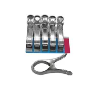 Lớn bằng thép không gỉ 12cm clip clip Không từ tính mạnh mẽ quần áo phơi nắng clip lớn Wanhui Cửa hàng bách hóa - Trang chủ