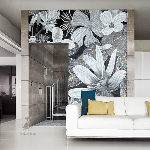 Кошачья глаз лотос стеклянный мозаичный крыльцо квадратный квадрат