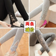 Quần legging nữ mùa hè 2019 mới mùa xuân và mùa thu mỏng phần mùa xuân và mùa hè người mẫu mặc mùa hè quần chín điểm mùa xuân hè - Phụ nữ mang thai quần / quần bụng