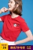 Ngôn ngữ đầu tiên mùa hè 2019 mới dễ thương của phụ nữ áo sơ mi trắng cơ sở áo thun ngắn tay màu đỏ nữ cotton lỏng lẻo - Áo phông Áo phông