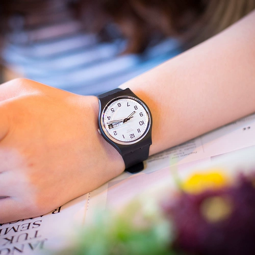 Swatch, черные мужские часы подходит для мужчин и женщин, силикагелевые водонепроницаемые парные часы для влюбленных