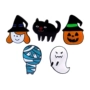 New Halloween Series Drop Oil Trang sức Hài hước Phim hoạt hình Ghost Badge Pumpkin Head Metal Alloy Trâm cai ao