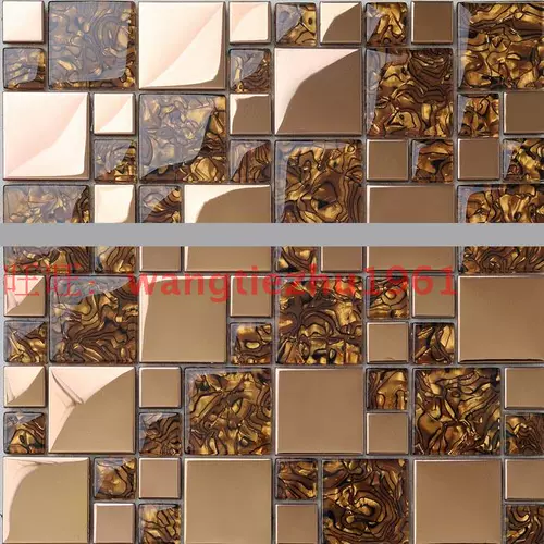 Кристаллическая стеклянная мозаичная стена из нержавеющей стали плитка фоновая стенка чай цвет балкон -туалетная плитка леопардовый принт