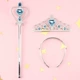 Frozen Blue Baby Hair Phụ kiện Magic Wand Princess Girl Bow Mũ bé Tóc Clip Vương miện Kẹp tóc - Phụ kiện tóc