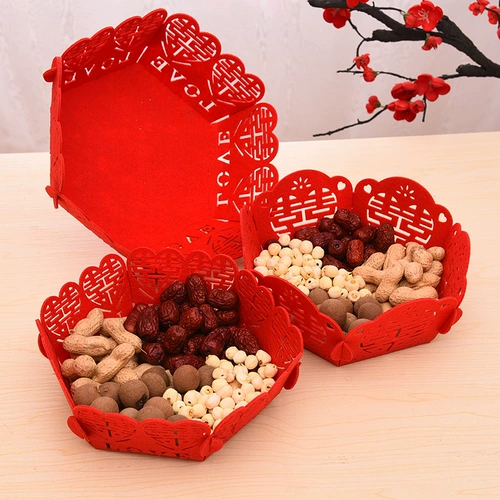 Свадебные поставки свадебные поставки свадебная банкет конфеты фрукты тарелка гостиная чай набор сухой фрукты брак не -слоя дыня