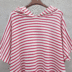 Thai sản áo sơ mi ngắn tay Hàn Quốc phiên bản của phần dài là mỏng phụ nữ mang thai T-Shirt lỏng kích thước lớn sọc váy mùa hè Áo thai sản
