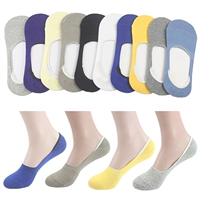 5 cặp vớ cotton nam nông miệng silicone non-slip vớ vô hình thấp eo vớ thuyền tinh khiết trắng khử mùi của nam giới vớ vớ sợi tre