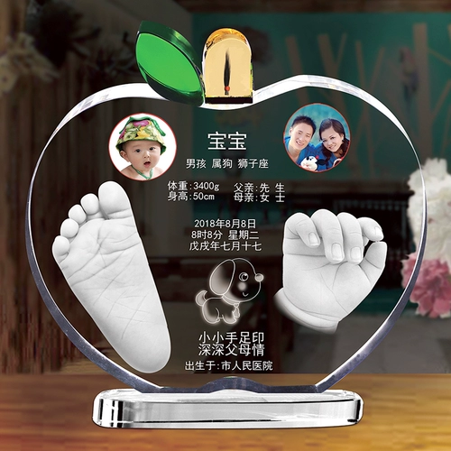 Индивидуальный браслет из кварца, отпечатки рук и ног, кисть для письма, подвеска