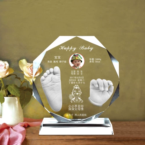 Детские отпечатки рук и ног, индивидуальный сувенир для новорожденных, детский браслет из кварца ручной работы