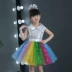 Trẻ em mới của công chúa váy trẻ em của fluffy váy cô gái hiện đại trang phục múa sequins váy đầy màu sắc điệp khúc phù hợp với cửa hàng quần áo biểu diễn cho trẻ em Trang phục