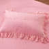 Vỏ gối bằng cotton đôi 2 Gói Hàn Quốc có vỏ gối bằng vải bông Vỏ gối màu be dày màu hồng tím - Gối trường hợp gối văn phòng Gối trường hợp