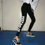 Mùa thu cotton mới của phụ nữ quần ngủ thoải mái nhà quần legging in chữ có thể mặc quần cạp cao quần áo thể thao