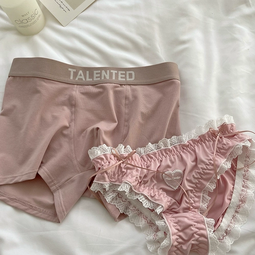 Розовое кружевное сексуальное нижнее белье для влюбленных, летние хлопковые антибактериальные штаны, широкая цветовая палитра
