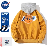 NASA doanh áo khoác nam mùa thu đông dày thêu hình bóng chày bông rời thủy triều thương hiệu cặp đôi sinh viên Mỹ áo khoác