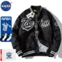 NASA đồng thương hiệu Tide thương hiệu quần áo bông mùa thu và mùa đông dày rời quần áo cotton bóng chày nam và nữ cặp đôi Mỹ áo khoác thêu áo khoác áo bomber