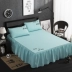 giường Net bông đỏ một mảnh giường váy bedspread Simmons bảo vệ tay áo bông đặt đơn đôi 1.5m1.8m mới - Váy Petti ga giường viền họa tiết Váy Petti