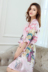 Áo choàng đẹp kích thước lớn áo choàng sexy áo tắm băng lụa ngắn tay nightdress Hàn Quốc phiên bản của phần mỏng áo choàng tắm người phụ nữ chất béo MM đồ ngủ Night Robe