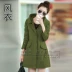 Authentic 2018 mùa thu Hàn Quốc phiên bản mới Slim trench coat phụ nữ trong phần dài của một cổng nhỏ gió mỏng mùa xuân và mùa thu áo phụ nữ áo khoác nữ mùa đông Trench Coat