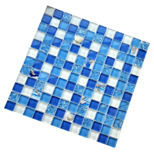 Хрустальный лед трещины раковина синяя стеклянная мозаичная плитка фоновая стена Священная Средиземноморская туалетная бассейн