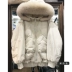 Áo khoác chống mùa đông phiên bản Hàn Quốc của áo choàng lông cáo thật cổ áo lông thú cổ áo ngắn đoạn thời trang ấm áp dài áo khoác nữ - Xuống áo khoác