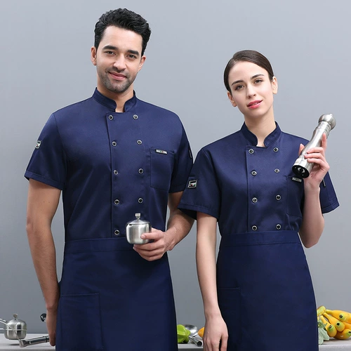 Шеф -повара Работа в одежде летняя ледяная шелк с коротки