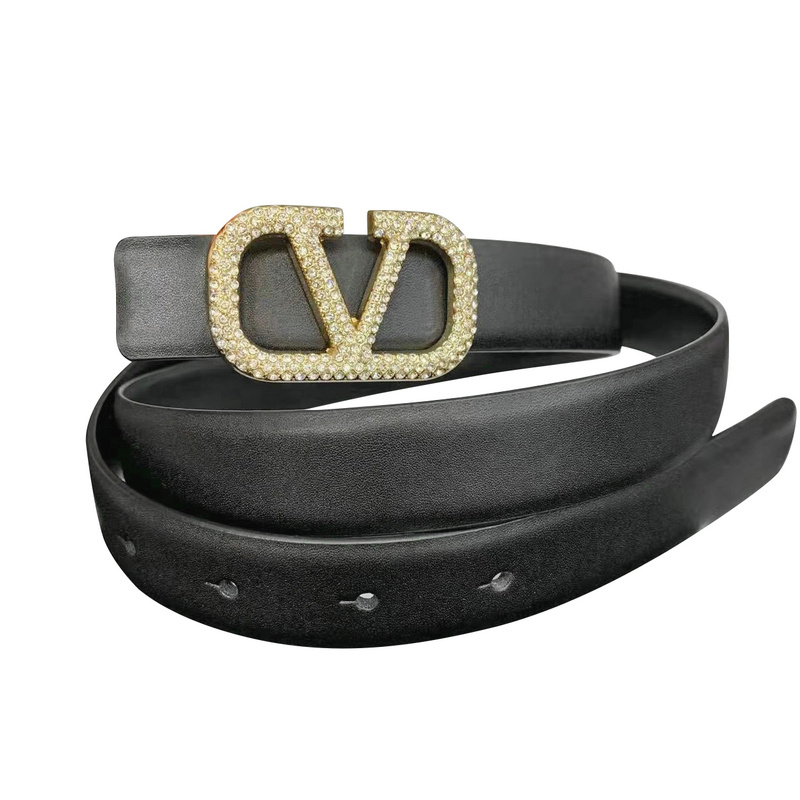 New V-shaped female belt online famous cowhide retro versatile metal buckle belt with dress decoration