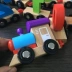 Xe lửa bằng gỗ kỹ thuật số cho trẻ em lắp ráp và chèn khối xây dựng 3456 tuổi cậu bé trẻ nhỏ đồ chơi giáo dục sớm - Đồ chơi điều khiển từ xa