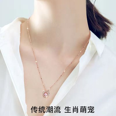 跳动的心本命年生肖牛项链女潮纯银轻奢小众设计感吊坠生日礼物