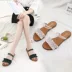 Ngọt ngào thời trang Hàn Quốc văn học lá sen ren dép nữ mùa hè mới đáy phẳng đôi dép sử dụng dép và dép