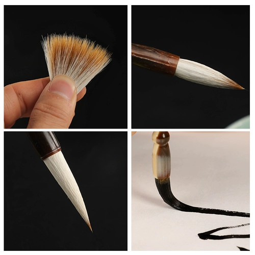 Четыре набора кисти сокровищ в учебной комнате, специальная ручка, большая, маленькая, маленькие ручки из белого облака и опека за одноклассника, новичка