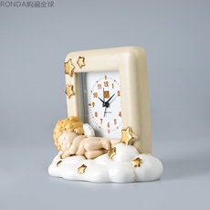 Будильник 意大利进口egan手工陶瓷欧式沉睡丘比特卧室钟表时钟摆件桌面台钟