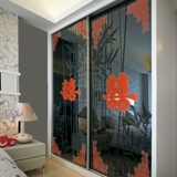 Свадебные принадлежности привет слово статические статические наклейки мультфильм окна цветочные дверь наклейки на свадебные свадебные комнаты макета