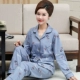 Bộ đồ ngủ mùa xuân và mùa thu nữ cotton dài tay trung niên và người cao tuổi phù hợp với phụ nữ mùa thu bông trung niên dịch vụ nhà - Cặp đôi