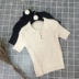Của phụ nữ ngắn tay áo Hàn Quốc mùa xuân 2018 sinh viên bó sát V-Cổ knit polo shirt retro Hồng Kông hương vị T-Shirt áo thun tay lỡ Áo / áo thun
