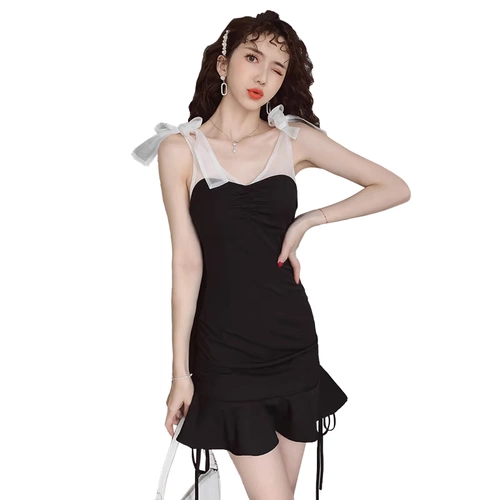 Сексуальная юбка, платье, подходит для подростков, 2020, в корейском стиле, V-образный вырез, эффект подтяжки, облегающий крой, крой «рыбий хвост»