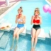 Mo thấy Hàn Quốc chia tay áo tắm eo cao nữ bảo thủ mỏng bụng bụng bikini áo tắm nóng bỏng bikini 2 mảnh màu đen Bộ đồ bơi hai mảnh