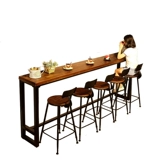 Стол сплошного дерева, стул Комбинированный молочный чайный магазин длинный бар для винного стола Домашний балкон наклонный высокополосный стол кофе узкий стол