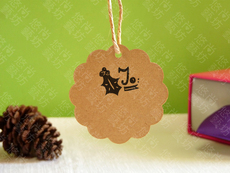 Печать личности 聖誕樹葉to裝飾設計風格木印章禮物包裝賀卡明信片信函剪貼簿手作