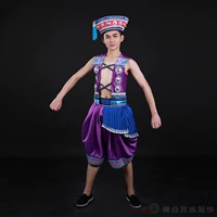 Qing Hao custom 2019 mới tím Yao quần áo khai mạc nhóm nhảy biểu diễn quần áo quần áo nam - Trang phục dân tộc đồ bộ kiểu