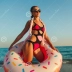 Inflatable Dâu Tây Bánh Rán Trẻ Em Nách Dành Cho Người Lớn Bơi Nhẫn Bong Bóng Ghế Nước Lớn Phao Cứu Sinh Dày