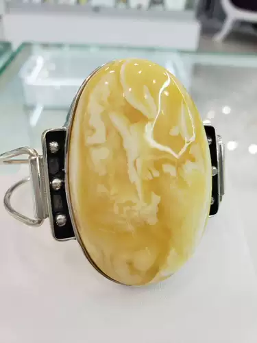Янтарное ювелирное украшение, кольцо из воскового агата, браслет, Россия
