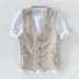 Áo vest sọc kẻ mùa hè mặc xu hướng nam mùa hè lỏng băng lụa cotton tay áo vest - Áo vest cotton Áo vest cotton