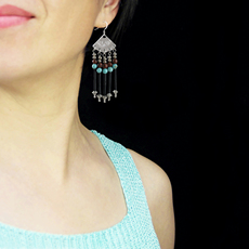 Серьги 绱犲厓娴佽嫃鑰崇幆缁挎澗鐭虫尝瑗跨背浜氬鍙よ€抽グ濂冲師鍒涙墜宸ュじ寮犻暱娆捐€冲潬楗板搧 Su Yuan original jewelry