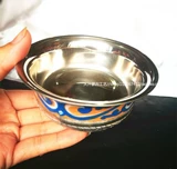 Монгольская монгольская имитация имитация Серебряная чаша диаметр 10 см из нержавеющей стали сцены