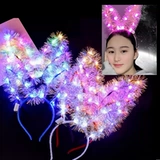 Новое удлинение из 14 светов, мигающих перьев, золотые шелковые уши кроликов. Чет