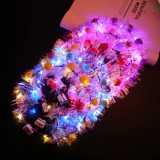 Новое удлинение из 14 светов, мигающих перьев, золотые шелковые уши кроликов. Чет