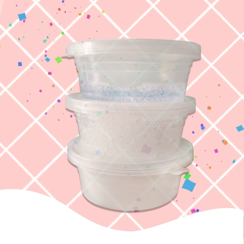 Круглая коробка, маленькая прозрачная глина, пластиковый слайм, пластилин, тара