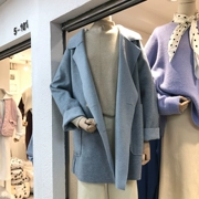 Thu đông 2018 phiên bản Hàn Quốc mới của chic lỏng nhỏ khí chất hoang dã hai mặt áo len lông cừu nữ