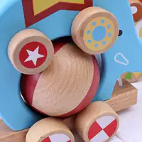 Con voi bằng gỗ kéo xe vui vẻ thiết kế con lăn toddler bò toddler tập thể dục kéo toddler toy đồ chơi cho bé trai